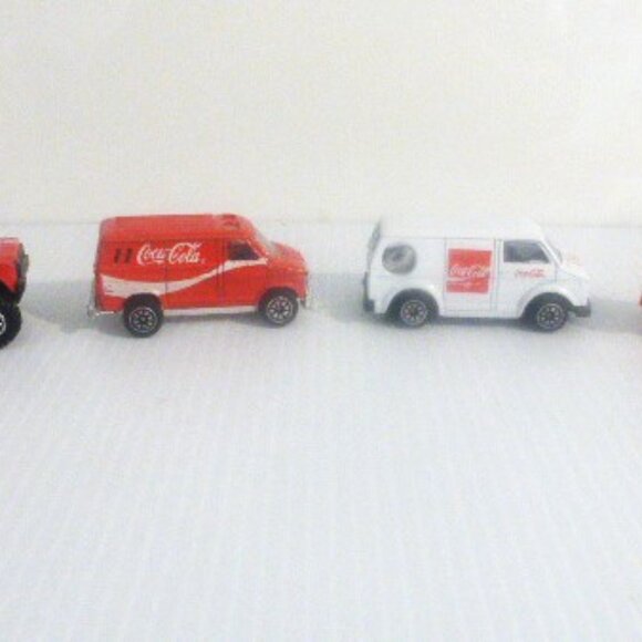 4x COKE DINKY CARS Coke Van Coke Pick Up Truck Hartoy Hong Kong Coke Delivery - Picture 4 of 11